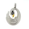 18k White Gold Diamond Swan Pendant Approx .95 TCW