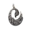 18k White Gold Diamond Swan Pendant Approx .95 TCW