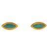 14k Yellow Gold Vintage Marquise Shaped Turquoise Cufflinks