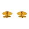 14k Yellow Gold Vintage Marquise Shaped Turquoise Cufflinks