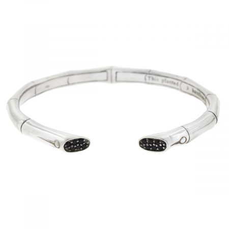 Company-John Hardy Style-Black Sapphire Bamboo Cuff Bracelet Metal-Sterling Silver Size-Fits Wrist Size 7"/5mm Diameter-Approx. 2.55" Includes-Bracelet ONLY SKU-9352-1Tee