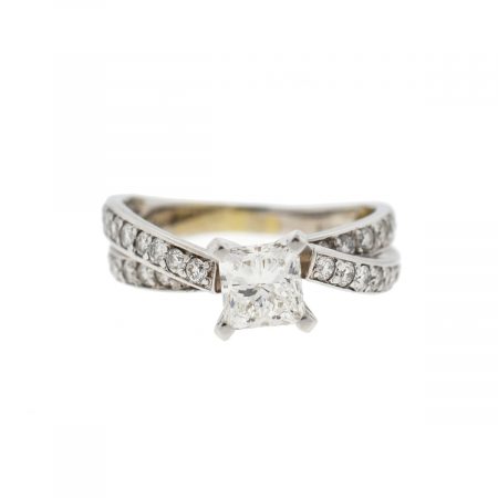 14k White Gold Princess Cut Diamond Engagement Ring Approx 2.00 TCW 