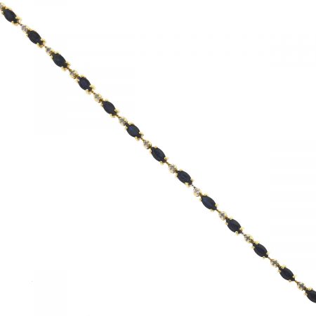14k Yellow Gold Diamond Sapphire Bracelet Approx .21 TCW