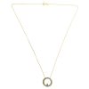 14k Yellow Gold Diamond Circle Pendant Chain Necklace