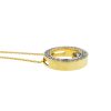 14k Yellow Gold Diamond Circle Pendant Chain Necklace