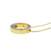 14k Yellow Gold Diamond Circle Pendant Chain Necklace