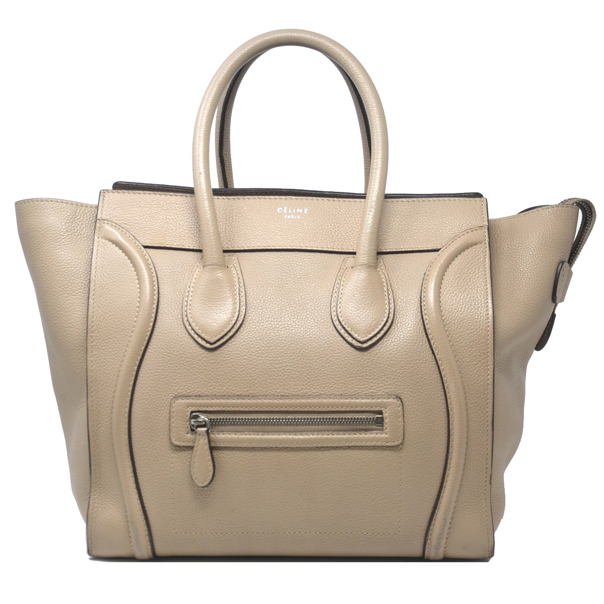 Céline Mini Luggage Beige Leather Tote Handbag Boca Raton