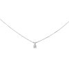 14k White Gold Diamond Pendant Box Chain Necklace .25 Cts 