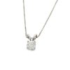 14k White Gold Diamond Pendant Box Chain Necklace .25 Cts 