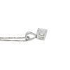 14k White Gold Diamond Pendant Box Chain Necklace .25 Cts 