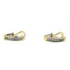 14k Two Tone X Half Hoop Earrings