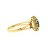 14k Yellow Gold Emerald Diamond Ring Approx .80 Cts  