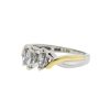 14k Two Tone Three Stone Marquise Diamond Ladies Ring Approx 1.05 TCW 