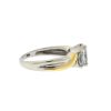 14k Two Tone Three Stone Marquise Diamond Ladies Ring Approx 1.05 TCW 