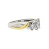 14k Two Tone Three Stone Marquise Diamond Ladies Ring Approx 1.05 TCW 