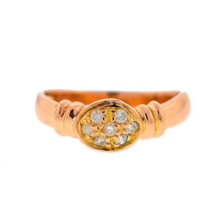 18k Rose Gold Oval Diamond Stack-able Ladies Ring  