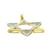 14k Two Tone Star of David Diamond Pendant