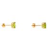 14k Yellow Gold Green Stone Stud Earrings 