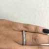 14k White Gold 3 Sided Diamond Wedding Band Approx .41 tcw