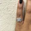 14k White Gold Princess Cut Pave Diamond Engagement Ring Approx 1.26 TCW