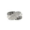 18k White Gold Black and White Diamond Pave Ring Approx. 1.50 TCW