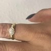 18k Yellow Gold Oval Diamond Stack-able Ladies Ring  