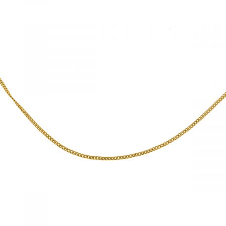 14k Yellow Gold Solid Thin Curb Chain Necklace 
