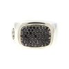 David Yurman Wide Pave Black Diamonds Signet Sterling Silver .925 Mens Ring