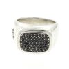 David Yurman Wide Pave Black Diamonds Signet Sterling Silver .925 Mens Ring