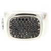 David Yurman Wide Pave Black Diamonds Signet Sterling Silver .925 Mens Ring