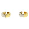 14k Two Tone Small Huggie Hoop Earrings 