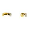 14k Two Tone Small Huggie Hoop Earrings 