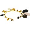 Chanel Gold Tone CC Logo Crystal Charms No 5 Clover Stone Gems Quartz Bracelet