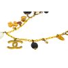 Chanel Gold Tone CC Logo Crystal Charms No 5 Clover Stone Gems Quartz Bracelet