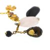 Chanel Gold Tone CC Logo Crystal Charms No 5 Clover Stone Gems Quartz Bracelet