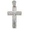 14K White Gold Diamond Cross Pendant Approx 2.55 TCW