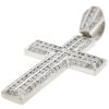 14K White Gold Diamond Cross Pendant Approx 2.55 TCW