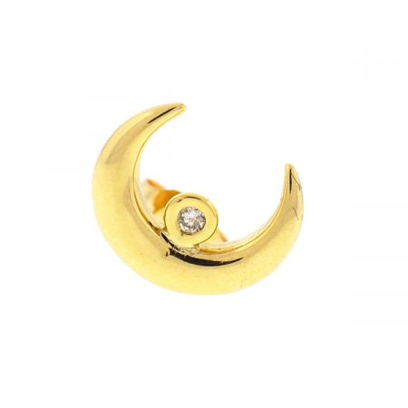 Sofia Kaman 14k Yellow Gold Diamond Moon Single Earring NOT PAIR 