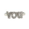 14k White Gold "I LOVE YOU" Stackable Diamond Ring 