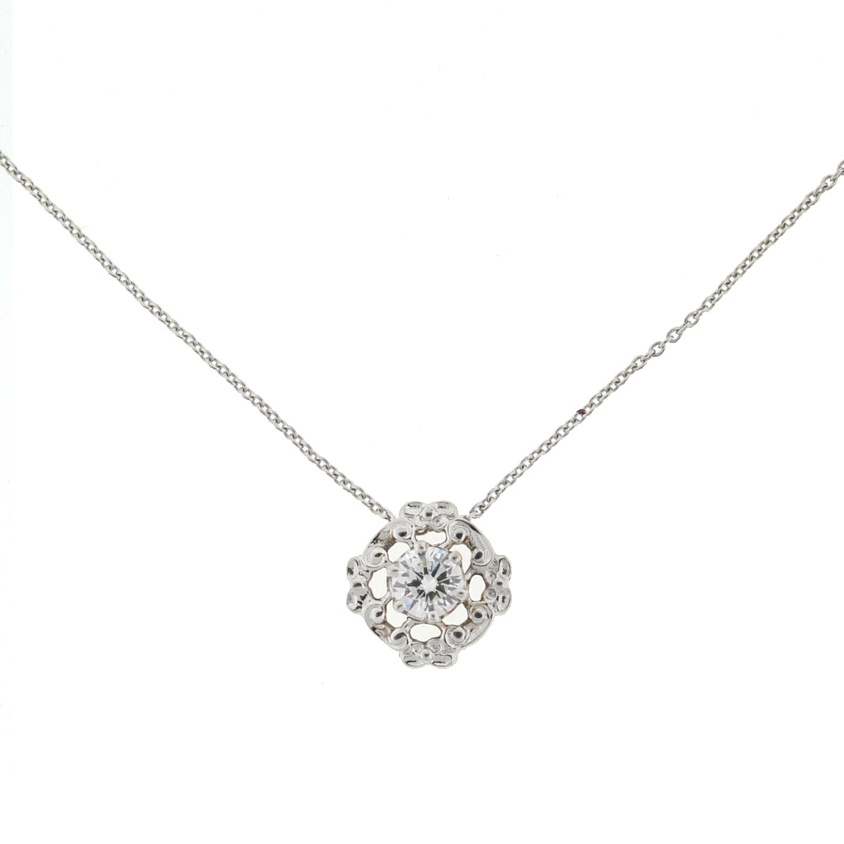 thin chain necklace with diamond