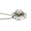 14k White Gold Diamond Pendant Thin Chain Ladies Necklace