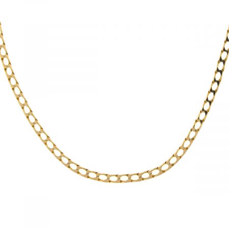 14k Rose Gold Square Curb Link Chain Necklace