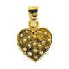 14k Yellow Gold Pave Diamond Heart Pendant 