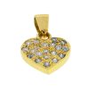 14k Yellow Gold Pave Diamond Heart Pendant 