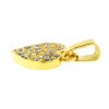 14k Yellow Gold Pave Diamond Heart Pendant 