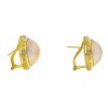 14k Yellow Gold Two Tone 5mm Pearl Diamond Earrings