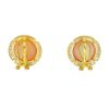 14k Yellow Gold Two Tone 5mm Pearl Diamond Earrings