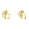 14k Yellow Gold Two Tone 5mm Pearl Diamond Earrings