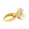 14k Yellow Gold Pearl Diamond Ring