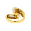 14k Yellow Gold Pearl Diamond Ring